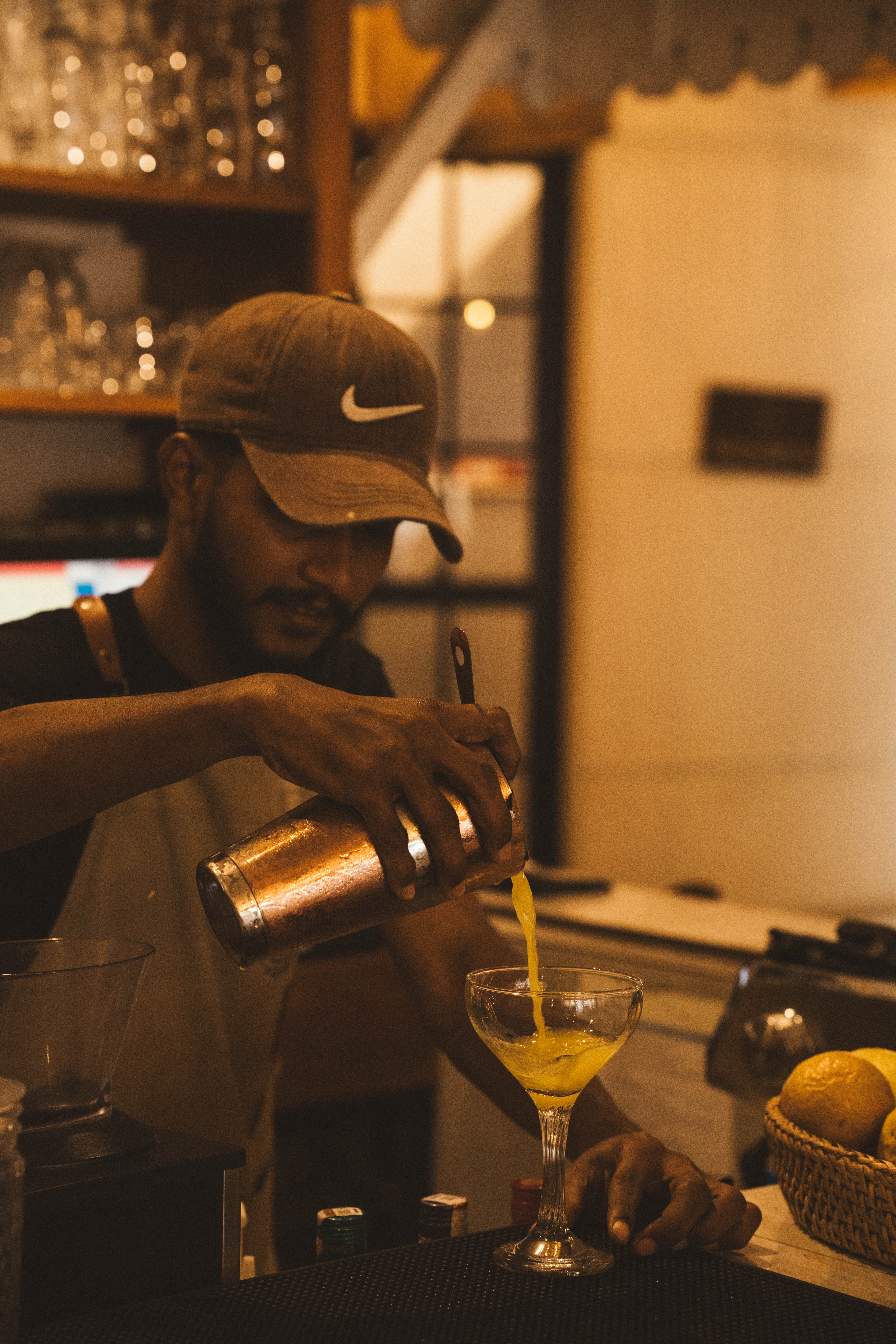 Barista with espresso machine