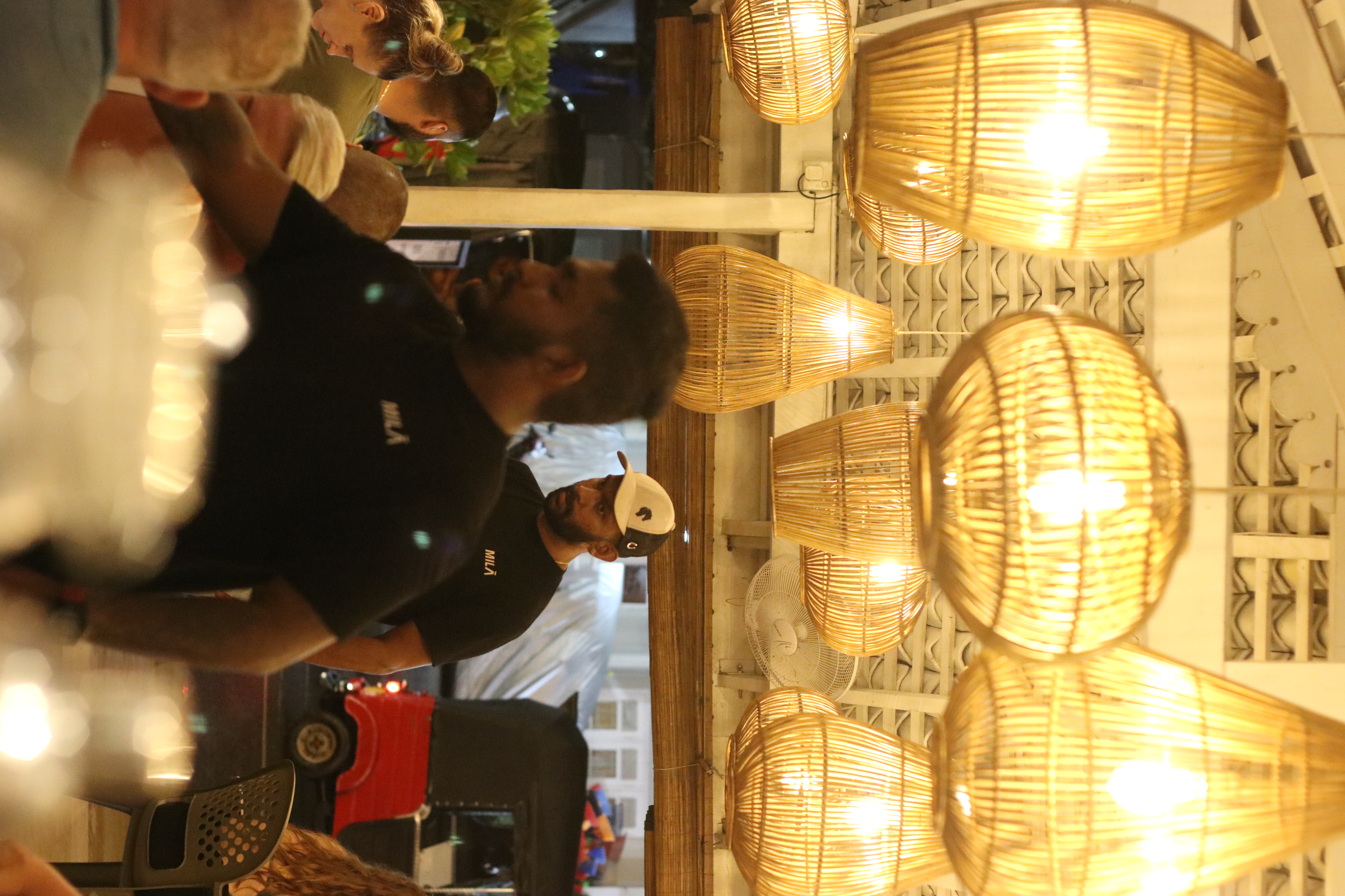 Barista serving coffee